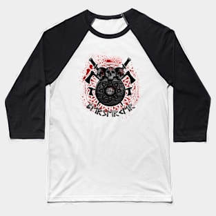 Berserker Runes, Skulls and Norse Sign Valknut Baseball T-Shirt